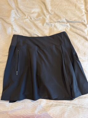 Athleta Black Athletic Skort with Zip Pocket